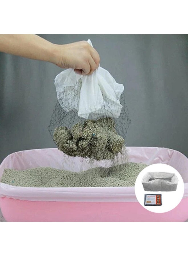 FDTY Cat Litter Bags Liners - 10Pcs Drawstring Sifting Cat Litter Bags with Filter Net - Reusable Cat Feces Filter Quick Clean for All Cat Litter Boxes (large size 10 pieces) - Image 3